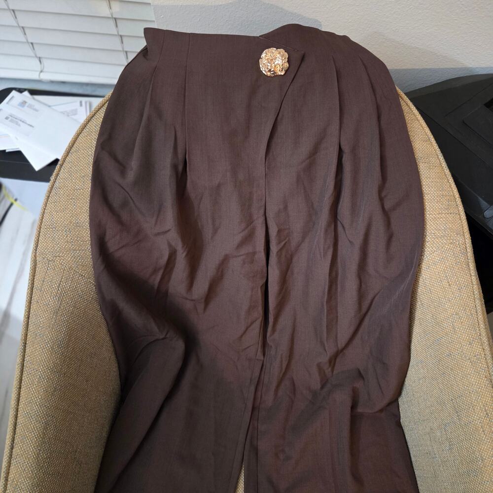 NWT Commense Embellished High-Waist Wide-Leg Pants  SZ L